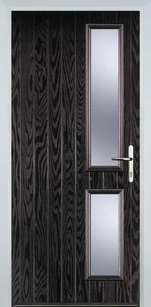 Black Brown Twin Side Right Composite Front Door