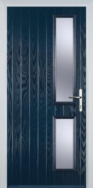 Blue Twin Side Right Composite Front Door