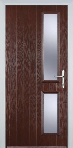 Dark Wood Twin Side Right Composite Front Door