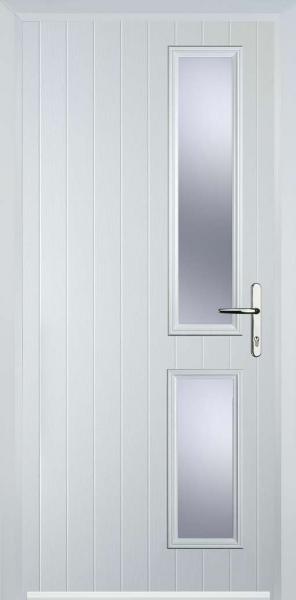 White Twin Side Right Composite Front Door